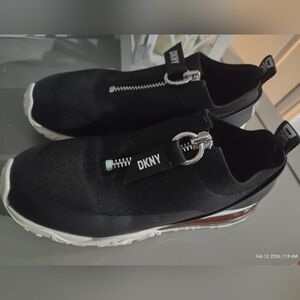 DKNY Black Zippered Slip-On Shoes